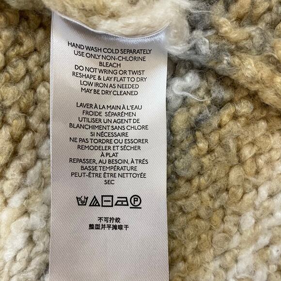 Anthropologie Striped Open Knit Cardigan Sweater Beige Gray Women’s Small - Picture 7 of 7